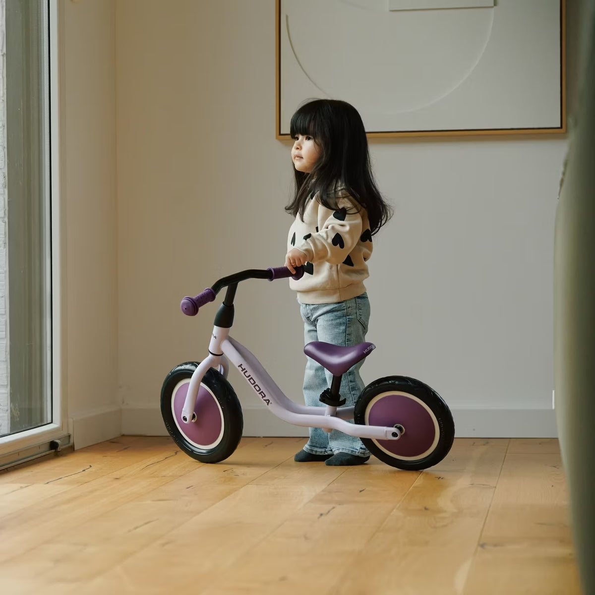 Bicicletă fără Pedale Hudora Cruisy, 18 luni+, culoare lavanda - Primii Pași Siguri și Stilați