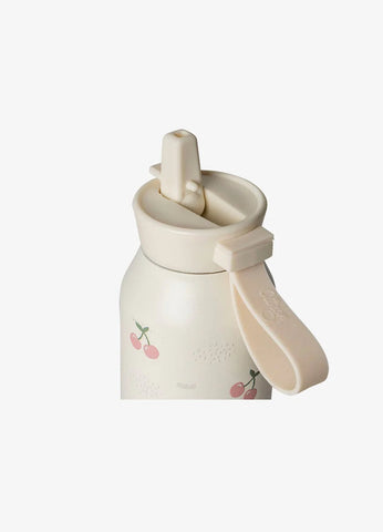 Set Complet Prânz și Hidratare ifamily: Caserolă Citron cu Termos, Set Tacâmuri Inox și Sticlă Termos 500ml Cireșe – Design Roz & Siguranță Certificată LFGB