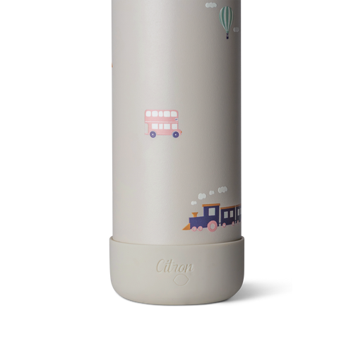 Set Complet Aventură Vehicule: Ghiozdan Mini, Termos Mâncare, Sticlă 250ml, Caserolă Bio și Elefantul Elliot