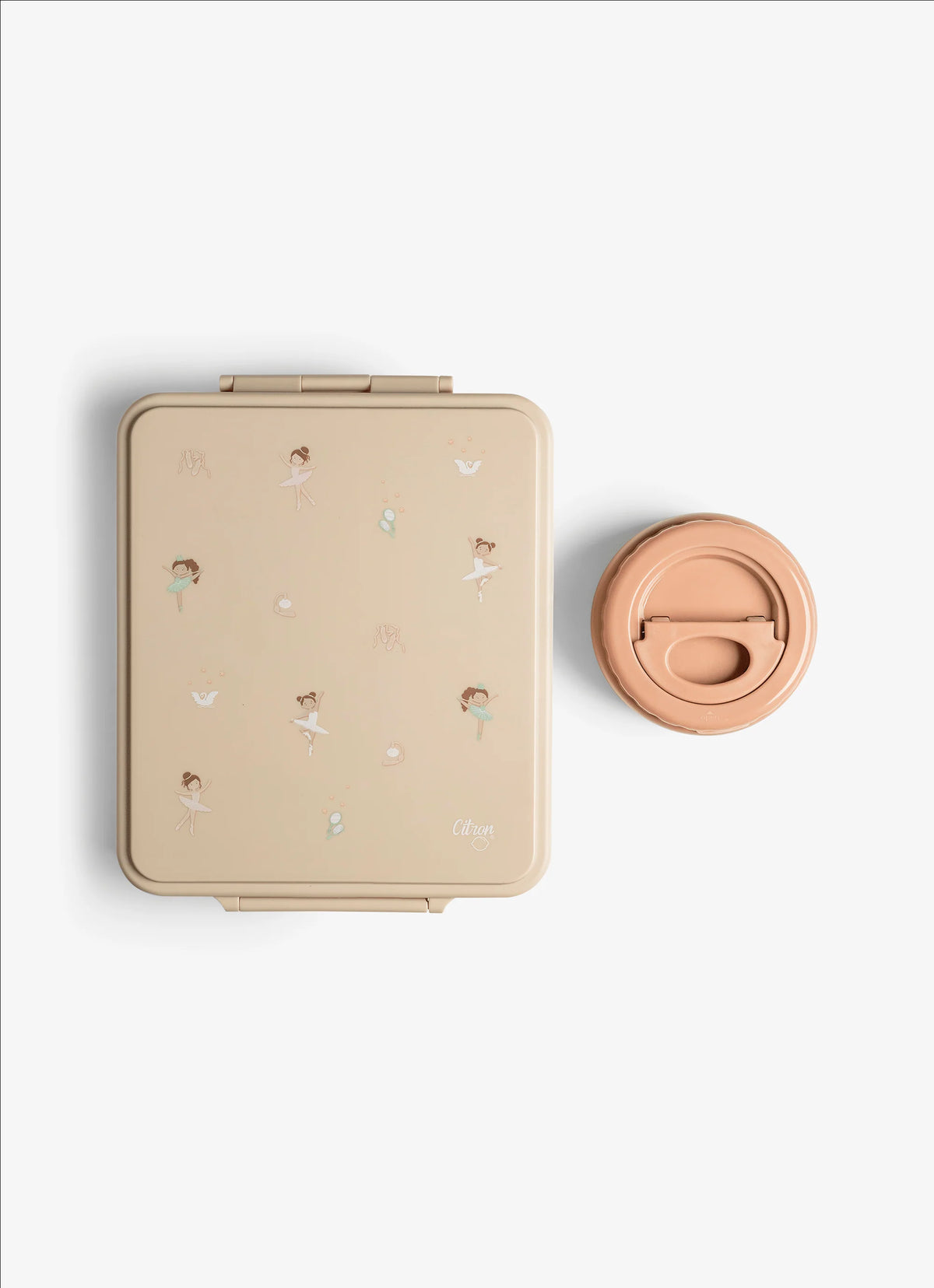 Caserolă prânz Mare cu 4 compartimente design Balerină + 1 borcan termoizolant