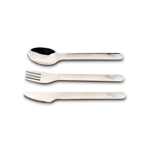 Set de Tacâmuri din Inox cu Husă din Silicon Albastru Inchis – Reutilizabile, pentru Adulți și Copii
