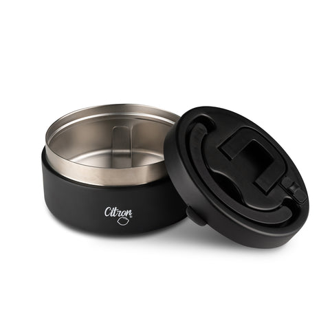 Termos pentru Mâncare 400ml Negru – Două Feluri de Mâncare Diferite Într-un Singur Recipient