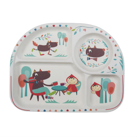 FREE GIFT | Farfurie cu 4 compartimente de bambus Lupul Nazdravan