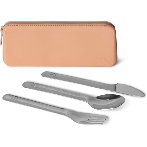 Set Citron Balerină: Caserolă Prânz Mare cu 4 Compartimente + Termos Inox, Sticlă Termos 500ml și Set Tacâmuri cu Etui Silicon