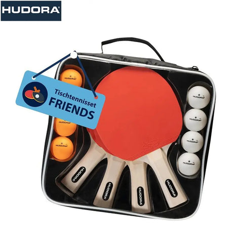 Set Tenis de Masă Portabil HUDORA Family – Fileu Extensibil (160 cm), 4 Palete și 8 Mingi
