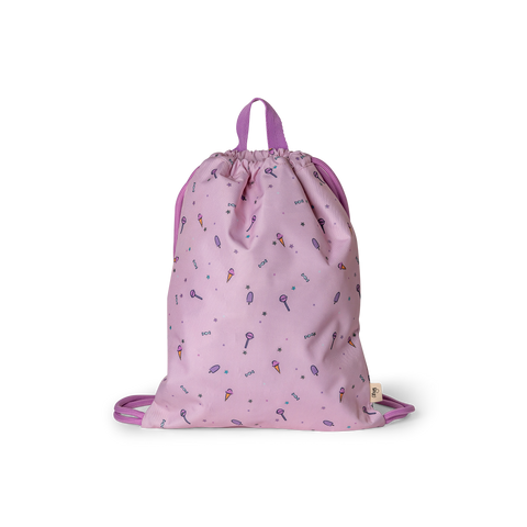 Săculeț impermeabil pentru fetițe, cu design de unicorni magici.
