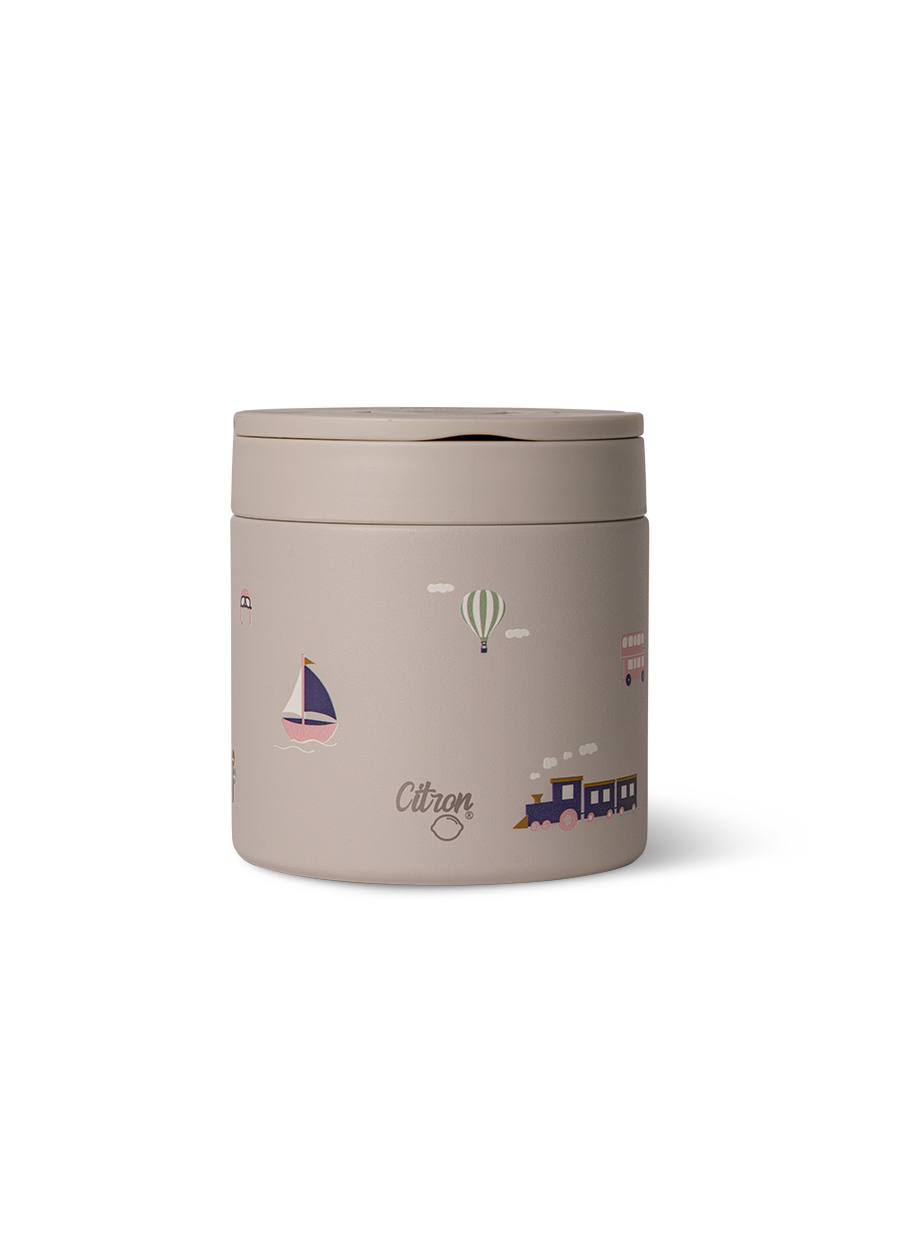 Termos pentru mâncare pentru băieți, din inox, 350ml, cu design vesel **model Vehicule**