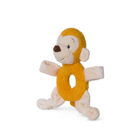 Jucărie apucătoare bebeluși maimuțica Mago galbenă, 10x15 cm