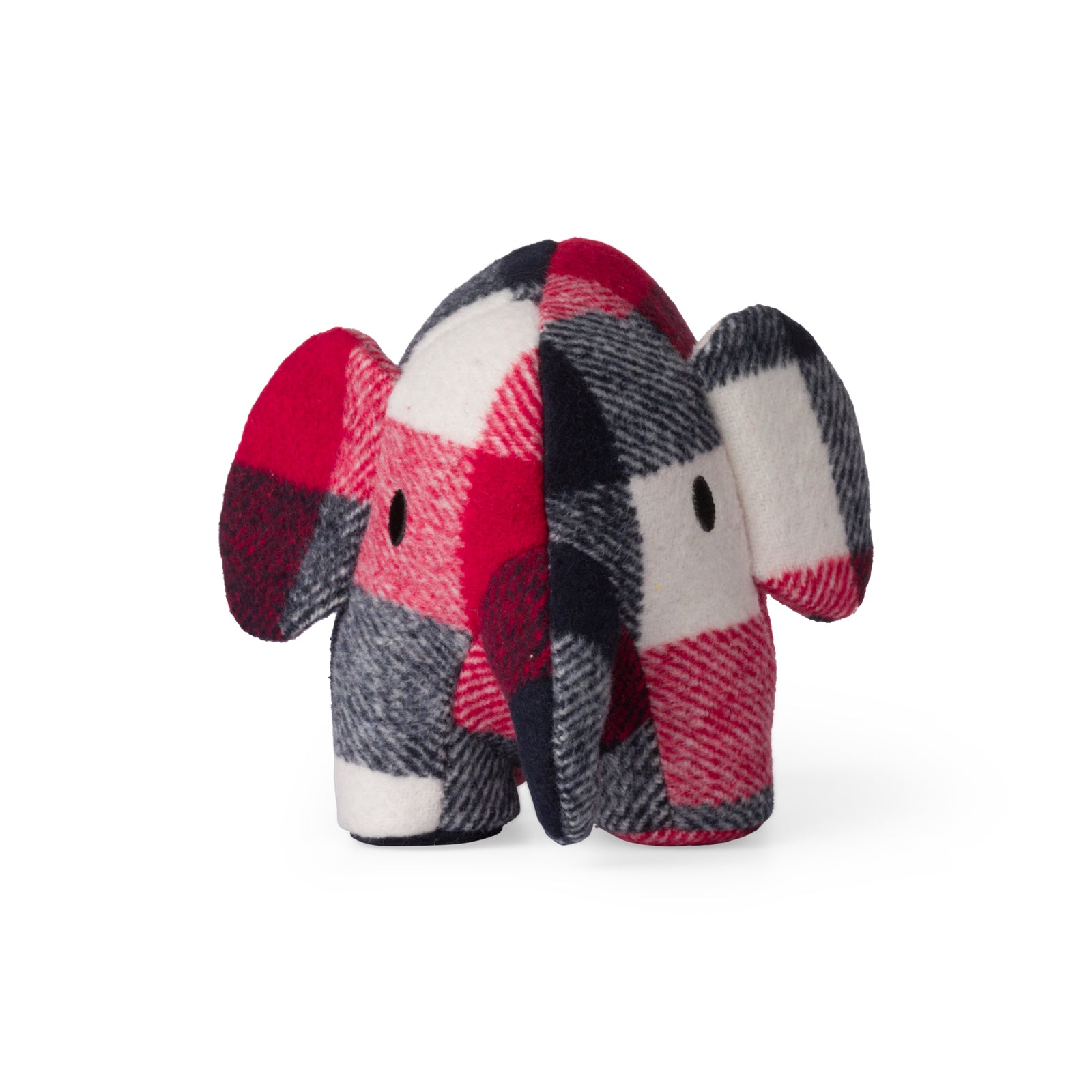 Elefant în carouri roșii și albastre, 33 cm