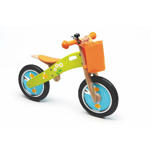 Bicicleta fara pedale verde/portocaliu