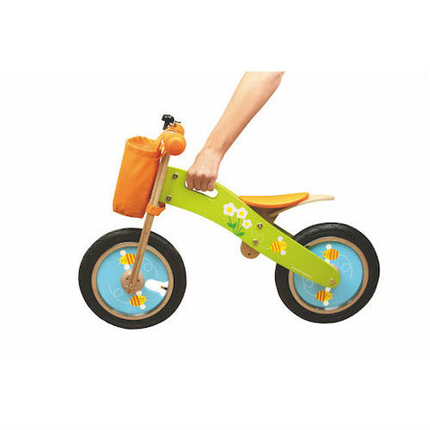 Bicicleta fara pedale verde/portocaliu