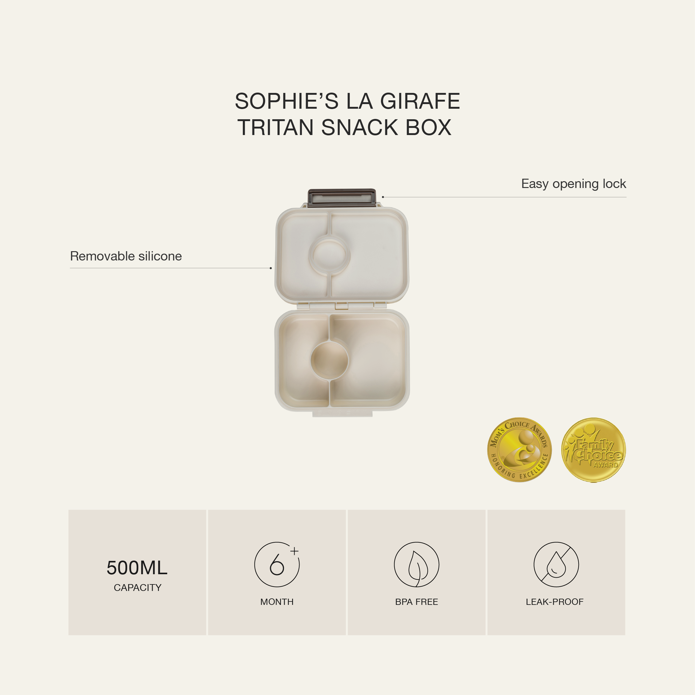 Caserolă gustări din Tritan design Sophie La Girafe