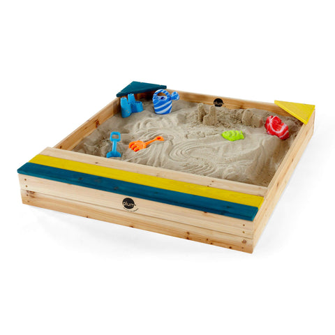 Cutie de nisip din lemn cu loc pentru depozitarea jucăriilor