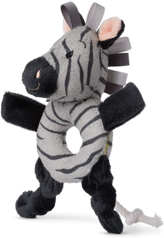 Jucărie apucătoare bebe zebra Ziko gri, 6 x13 x15 cm