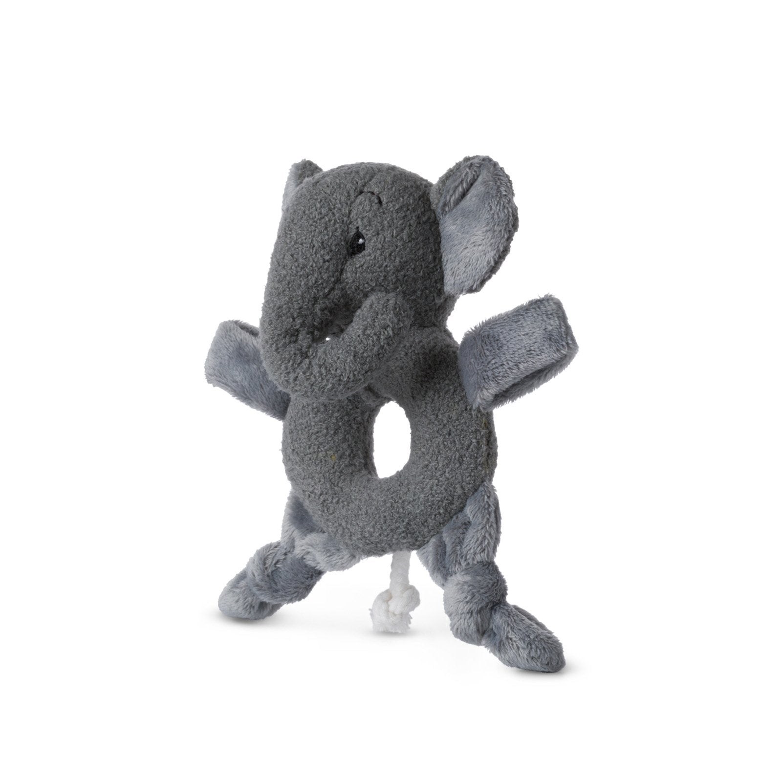 Jucărie apucătoare bebeluși elefantul Ebu gri, 13x15 cm