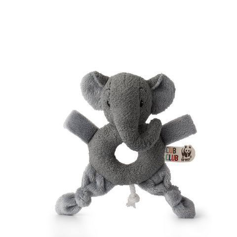 Jucărie apucătoare bebeluși elefantul Ebu gri, 13x15 cm