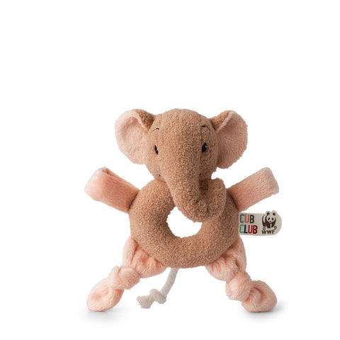 Jucărie apucătoare bebeluși elefantul Ebu roz, 13x15 cm