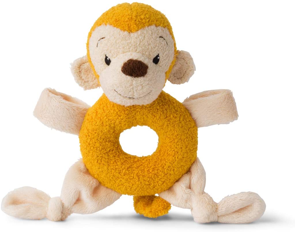 Jucărie apucătoare bebeluși maimuțica Mago galbenă, 10x15 cm