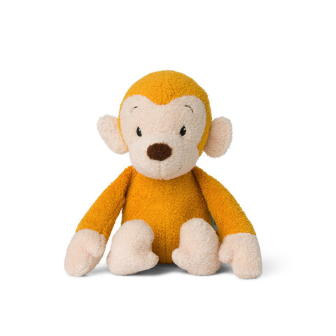 Jucărie bebe maimuțica scârțâietoare Mago galbenă, 22 cm