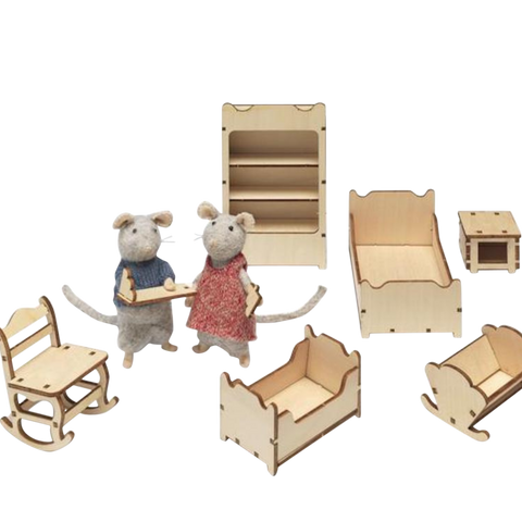 Kit mobilier dormitor, 28.1 x 19.6 x 2.6 cm