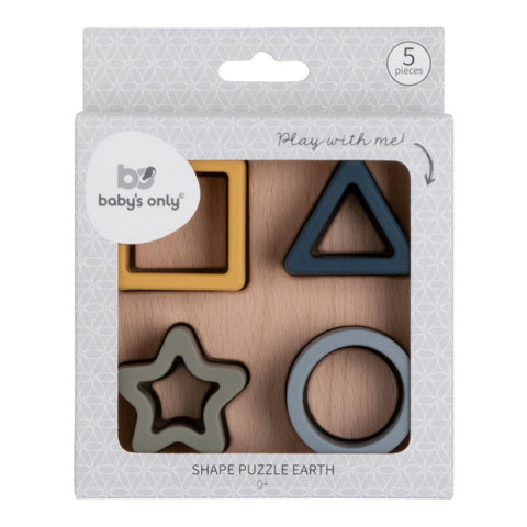 Puzzle cu tablă din lemn și forme din silicon pentru bebeluși