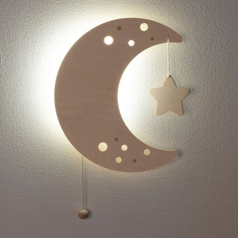 Lampa de perete pentru camera copilului în formă de lună